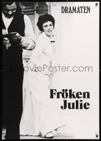 5g270 FROKEN JULIE 28x39 Swedish stage poster 1980s August Strindberg, distressed woman!