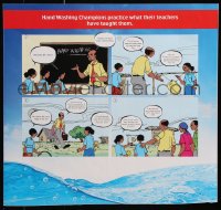 5g405 HAND WASHING CHAMPIONS 16x17 Ugandan special poster 1990s the hands-free tippy tap system!