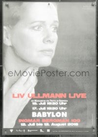 5g187 INGMAR BERGMAN 100 23x33 German film festival poster 2018 close-up of Liv Ullmann, live!