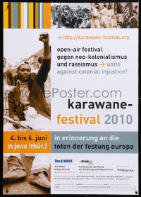 5g417 KARAWANE-FESTIVAL 2010 23x33 German special poster 2010 political refugees, activists!