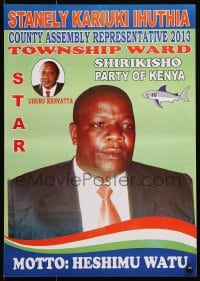 5g472 STANELY KARIUKI IHUTHIA 12x16 Kenyan special poster 2013 vote for him, cool close-up + shark!