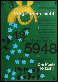 5g489 VERGISS MEIN NICHT 17x23 German special poster 1962 art by Dorothea Fischer-Nosbisch!