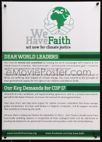 5g493 WE HAVE FAITH 17x23 Botswanan special poster 2011 act now for climate justice!