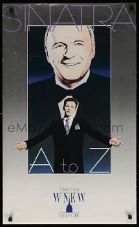 5g030 WNEW AM 1130 FRANK SINATRA radio poster 1980s great Frank Sinatra portrait art!
