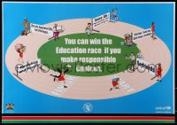 5g499 YOU CAN WIN THE EDUCATION RACE 17x23 Kenyan special poster 1990s Make Responsible Choices!