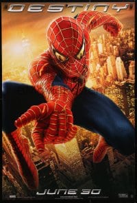 5g902 SPIDER-MAN 2 teaser 1sh 2004 great image of Tobey Maguire in the title role, Destiny!