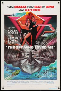 5g904 SPY WHO LOVED ME 1sh 1977 great art of Roger Moore as James Bond by Bob Peak!