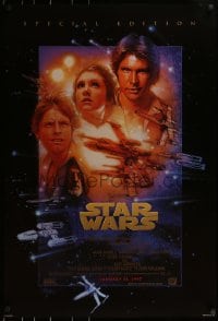 5g911 STAR WARS style B advance 1sh R1997 George Lucas, cool art by Drew Struzan!