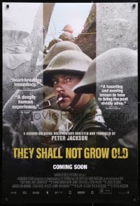 5g934 THEY SHALL NOT GROW OLD advance DS 1sh 2019 Peter Jackson, restored footage from WWI!