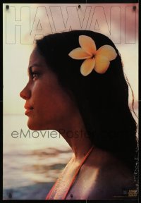 5g081 HAWAII 24x34 travel poster 1976 great close-up image of sexy woman on beach!