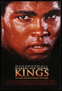 5g972 WHEN WE WERE KINGS 1sh 1997 great super close up of heavyweight boxing champ Muhammad Ali!