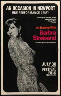 5h503 EVENING WITH BARBRA STREISAND 14x22 commercial poster 1980s full-length in skin-tight outfit!