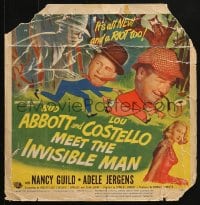 5h009 ABBOTT & COSTELLO MEET THE INVISIBLE MAN WC 1951 great art of Bud & Lou with monster!
