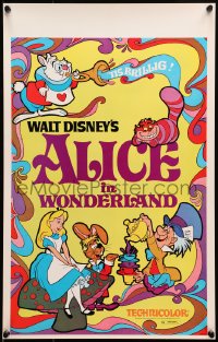 5h011 ALICE IN WONDERLAND WC R1974 Walt Disney, Lewis Carroll classic, cool psychedelic art!