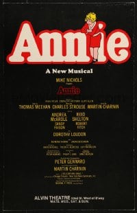 5h489 ANNIE stage play WC 1978 Victoria Palace, from Harold Gray's famous comic strip!
