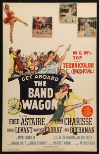 5h020 BAND WAGON WC 1953 Fred Astaire & sexy Cyd Charisse dancing + cast montage in huge top hat!