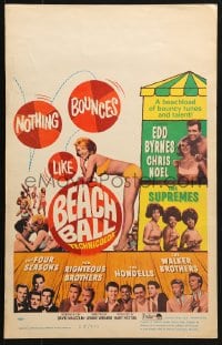 5h025 BEACH BALL WC 1965 Edd Byrnes, The Supremes, sexy blonde Chris Noel in bikini!