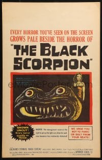 5h032 BLACK SCORPION WC 1957 great image of wacky creature that looks more laughable than horrible!