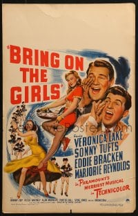5h040 BRING ON THE GIRLS WC 1944 sexy full-length Veronica Lake, Sonny Tufts, Eddie Bracken
