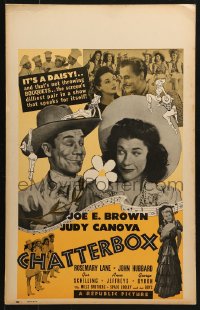 5h054 CHATTERBOX WC 1943 wonderful image of cowboy Joe E. Brown & cowgirl Judy Canova!