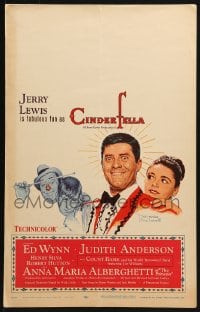 5h061 CINDERFELLA WC 1960 Norman Rockwell art of Jerry Lewis & Anna Maria Alberghetti!