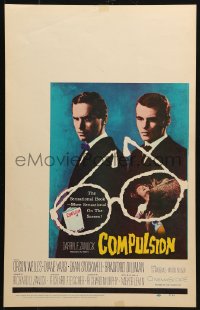 5h068 COMPULSION WC 1959 crazy Dean Stockwell & Bradford Dillman try to commit the perfect murder!