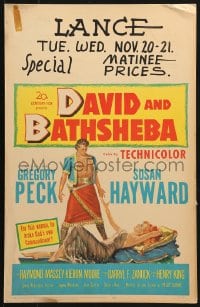 5h079 DAVID & BATHSHEBA WC 1951 Biblical Gregory Peck broke God's commandment for sexy Susan Hayward