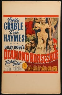 5h088 DIAMOND HORSESHOE WC 1945 sexiest dancer Betty Grable in skimpy outfit, great montage image!