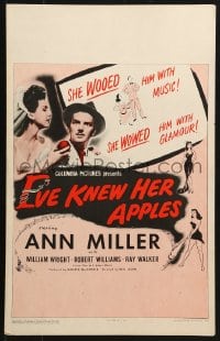 5h106 EVE KNEW HER APPLES WC 1944 Ann Miller wooed him with music, won him with romance!