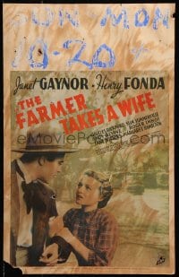 5h112 FARMER TAKES A WIFE WC 1935 pretty Janet Gaynor grabs Henry Fonda's arm, Victor Fleming!