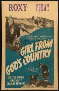 5h145 GIRL FROM GOD'S COUNTRY WC 1940 Jane Wyatt with Ace the Wonder Dog in Alaska, ultra rare!
