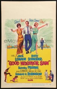 5h157 GOOD NEIGHBOR SAM WC 1964 Jack Lemmon between sexy Romy Schneider & Dorothy Provine!