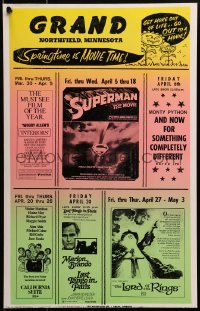5h158 GRAND local theater WC 1978 Superman, Last Tango in Paris, Lord of the Rings & more!