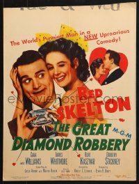 5h159 GREAT DIAMOND ROBBERY WC 1953 Red Skelton with HUGE diamond & sexy Cara Williams!