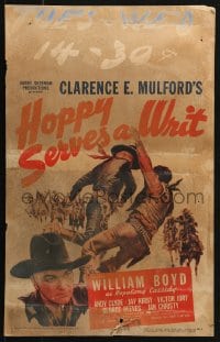 5h206 HOPPY SERVES A WRIT WC 1943 William Boyd as Hopalong Cassidy fighting & riding!