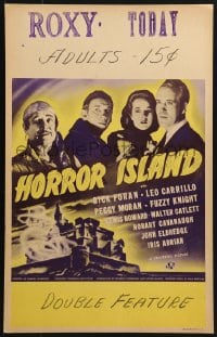 5h207 HORROR ISLAND WC 1941 Universal horror, cool art of haunted castle & ghost!