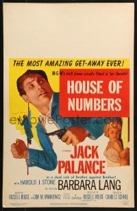 5h210 HOUSE OF NUMBERS WC 1957 Jack Palance, Barbara Lang, most fascinating puzzle ever!