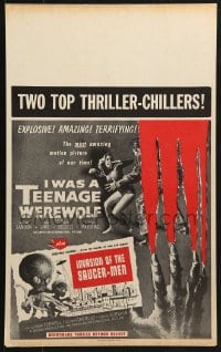 5h224 I WAS A TEENAGE WEREWOLF/INVASION OF THE SAUCER-MEN Benton WC 1957 two top thriller-chillers!