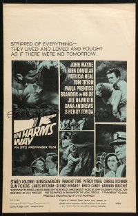 5h233 IN HARM'S WAY WC 1965 John Wayne, Kirk Douglas, Otto Preminger, great Saul Bass artwork!