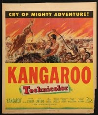 5h263 KANGAROO WC 1951 Maureen O'Hara, Peter Lawford, dramatic Australian outback art!