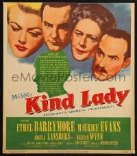 5h271 KIND LADY WC 1951 John Sturges, Lansbury, Ethel Barrymore held hostage by gang of thieves!
