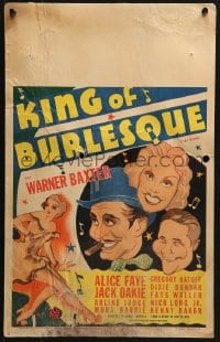 5h273 KING OF BURLESQUE WC 1935 cool art of sexy Alice Faye, Warner Baxter & Jack Oakie!