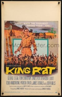 5h274 KING RAT WC 1965 art of George Segal & Tom Courtenay, James Clavell, World War II POWs!