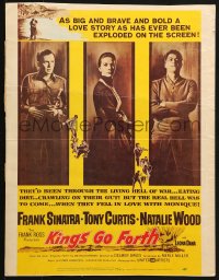 5h275 KINGS GO FORTH WC 1958 portraits of Frank Sinatra, Tony Curtis & Natalie Wood, Delmer Daves!