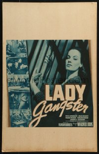 5h283 LADY GANGSTER WC 1942 close up of sexy smoking bad girl Faye Emerson behind bars!