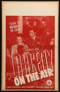 5h289 LARCENY ON THE AIR WC 1937 art of Bob Livingston & Grace Bradley used on the 6sh!