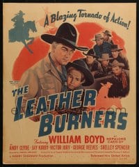 5h296 LEATHER BURNERS WC 1943 William Boyd as Hopalong Cassidy, uncredited Robert Mitchum shown!