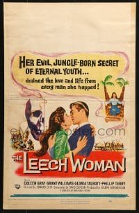 5h300 LEECH WOMAN WC 1960 deadly female vampire drained love & life from every man she trapped!