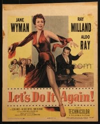 5h302 LET'S DO IT AGAIN WC 1953 great image of Ray Milland & sexy go go girl Jane Wyman!