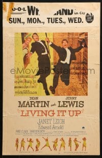 5h309 LIVING IT UP WC 1954 sexy Janet Leigh with wacky Dean Martin & Jerry Lewis in tuxedos!